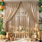 Champagne Gold Satin Backdrop Curtains 2 Panels - Shimmer Drapes for Wedding Bridal Shower, 10x10FT Wrinkle Free Backdrop Decor for Baby Shower Anniversary Party - Image 3