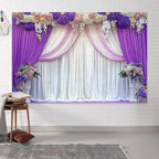 20x10ft Purple Flower Backdrop Lavender Purple Lilac Floral Girl Birthday Portrait Background Photography Wedding Bridal Shower Baby Shower Anniversary Ceremony Decoration Photo Studio Props - Image 3