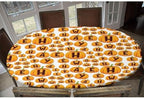 Halloween Letters Pumpkins Fabric Print Oval Tablecloth Fitted Leakproof & Sturdy Washable for Birthday New Year Bachelor Party Graduation Fits for 52" x 70" Oval Table - Image 6
