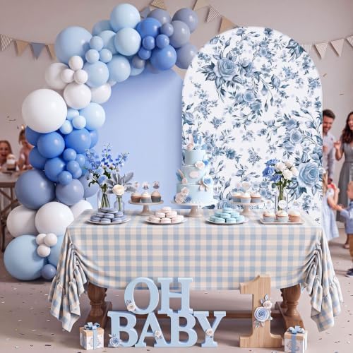 112pcs Blue Floral Arch Backdrops Cover Set - Image 6