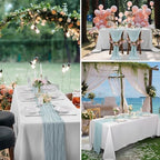 30 Pack Light Blue Cheesecloth Table Runner 9FT Rustic Sheer Table Runners 17x108 Inch Gauze Boho Runner for Wedding Bridal Baby Shower Birthday Party Table Decorations - Image 7