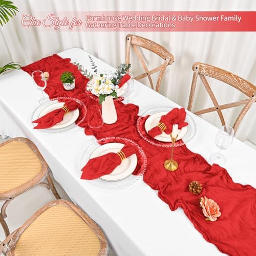 100 Pack Red Cloth Napkins 20x20Inch Cheesecloth Napkins - Image 5