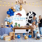 Moukeren a Little Cowboy is on The Way Arch Backdrop Cover 6ft and 7.2ft for Western Cowboy Themed Baby Shower Party Gender Reveal Birthday Party Banquet Photo Arches Background Decorations - Image 6