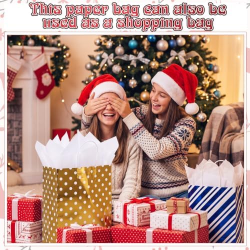 Humyoun 24 Pack Christmas Paper Gift Bags Bulk Assorted Sizes, Colorful - Image 7