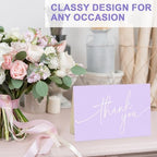 Teling 200 Set Thank You Cards with Envelopes Bulk, 6 x 4 Inch Blank Thank U Greeting Notes with Brown Kraft Envelopes Stickers Thankyou Card Set for Graduation Wedding Birthday Baby Shower(Purple) - Image 4