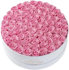 Prifroti 75 Preserved Roses in Suede Box – Luxury Rose Flower Arrangement, Preserved Flowers Gifts for Women, Wife or Mom – Birthday, Anniversary, Valentine’s Day, Mother's Day (Pink) by Prifroti