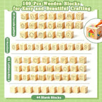 140 Pcs Baby Shower Blocks to Decorate Game Kit Includes Wooden Blocks Markers Game Sign Storage Box for Baby Shower Gender Reveal Activity Party Decorations - Image 5