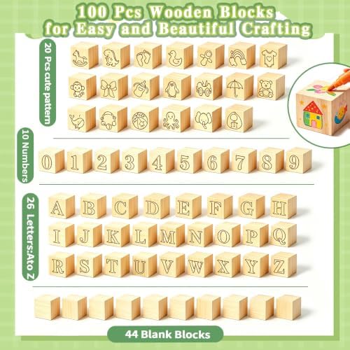 140 Pcs Baby Shower Blocks to Decorate Game Kit Includes Wooden Blocks Markers Game Sign Storage Box for Baby Shower Gender Reveal Activity Party Decorations - Image 5