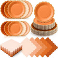 Zhehao 150 Pcs Orange Paper Plates Napkins Serves 50 by Zhehao