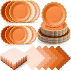 Zhehao 150 Pcs Orange Paper Plates Napkins Serves 50 by Zhehao