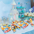 Mifoci 4 Pcs 13.7" Baby Charcuterie Board Letters Food Trays, Light Blue - Image 4