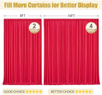 16x10FT Red Backdrop Curtains for Wedding Parties, Wrinkle Free Polyester Photography Backdrop Drapes for Wedding Baby Shower Birthday Parties Stage Background Stand Decorations 4x10ft,4 Panels - Image 7