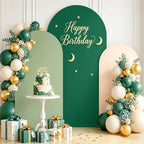 Green Wedding Arch Cover Set of 3 Arch Backdrop Covers 6FT 5FT 4FT Spandex Cover for Arched Backdrop Balloon Arches Stand Covers Stretchy Backdrops Fabric for Baby Shower Birthday Party Wall Decor - Image 3