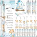 145 Pieces Baby Shower Favors for Guest Blue Bear Ballpoint Pens and Keychains Gifts Bulk Retractable Baby Shower Pens Gender Reveal Greeting Thank You Cards Souvenirs Game Prizes by EYNDYN