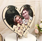 Personalized Photo Heart Guest Book Alternative for Wedding Reception Wooden Drop Top Box Picture Frame Wedding Guest Sign in Wooden Card Box for Rustic Wedding Decor Baby Shower - Image 4
