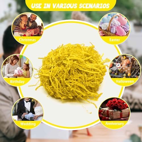 10LB Lemon Yellow Crinkle Cut Paper Shred Filler, Crinkle Paper Shreds - Image 6