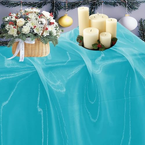55 Yard Organza Fabric 44" Wide for Wedding Event Décor - Light Teal by MDS