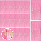 20 Pack Backdrop Party Decorations Pink Tinsel Curtain Party Backdrop Foil Fringe Birthday Decorations Photo Booth Streamer Backdrop Pink Theme Bachelorette Graduation Party Decorations by BOMSI