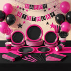 Funnymoom 452 Pcs Hot Pink and Black Party Decoration Supply for 50 Guest - Image 4