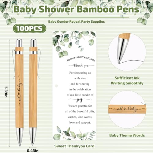 Yeaqee 100 Sets Greenery Baby Shower Pen Gifts for Guest - Image 2