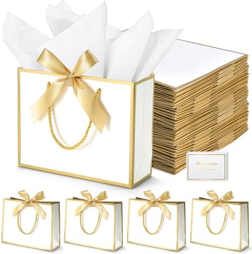 DOYIDE 50 Pcs Thank You Gift Bags with Tissue Paper & Handles, 9x7x3.1inch by DOYIDE