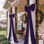 Wavwavw Christmas Giant Velvet Bow Decor Purple Big Bow, 75 x 18 Inches - Image 6