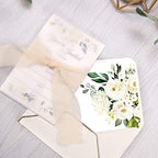DORIS HOME 25PCS Fill-in Invitations Cards, Cream Flower - Image 3