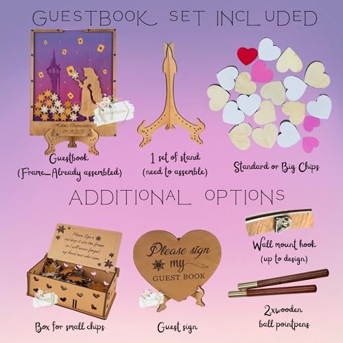 Quinceanera Guest Book Alternative Princess Drop Top Frame Lantern Tokens - Image 6