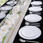 U-QE 60 Count White Plastic Plates - 10.25inch Plastic Disposable Plates - Image 5