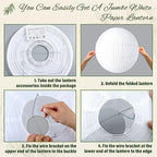 Woanger 4 Pack 24 Inch Large White Paper Lanterns for Christmas Party Decor - Image 5