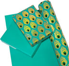 WRAPAHOLIC 30 Inch Jumbo Reversible Peacock Christmas Wrapping Paper - 30 Inch x 100 Feet Jumbo Roll Peacock Feather Wrapping Paper with Metallic Foil Shine for Christmas, Birthday, Holiday - Image 2