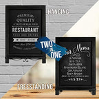 HBCY Creations Rustic Black Wooden Tabletop Chalkboard with Legs/Vintage Wedding Table Sign/Small Kitchen Countertop Memo Board/Antique Wooden Frame (12" x 17", 4- Black) - Image 4
