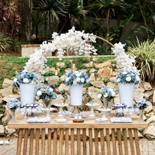 68 Pcs Flower Bar Buckets Kit 12pcs Galvanized Bucket Floral Shears Wood Sign Kraft Paper Flower Gift Bags with Ribbon, Bloom Bar Supplies for Wedding Bridal Baby Shower Birthday Table Centerpieces - Image 6