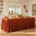 1 Pack Terracotta Satin Tablecloths Rectangle 6FT, Glitter Spandex Fitted Stretch Table Covers Wrinkle-Free Floor Length Shimmer Table Skirt for Weddings Parties Baby Shower Banquets Vendor Events by Partisky