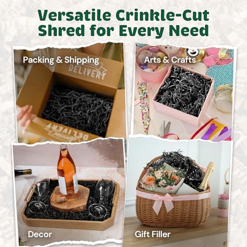 40LB Black Crinkle Cut Paper Filler, USA Made - Image 2