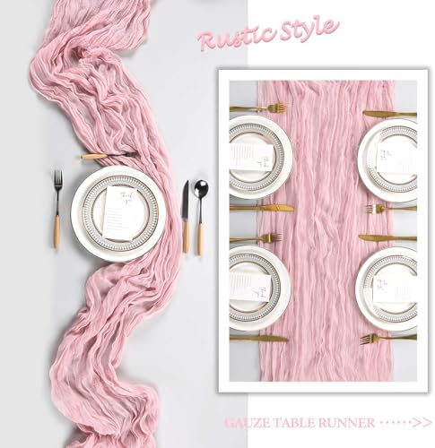 12 Pack 23 x 120 Inch Pink Table Runner 10Ft Cheesecloth - Image 6