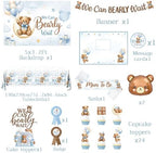 Bear Baby Shower Decorations,260pcs All-in-1 Blue Bear Party Decorations Plates and Napkins Cups Tablecloth Banner Backdrop for Boy Baby Shower Decorations - Image 6