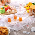 Pickmesh 100 Sets Baby Shower Party Favors for Guests 1.2 oz Acrylic Clear Shot Glasses Thank You Tag Card Organza Bag Twine for Baby Shower Gender Reveal Appreciation Theme Return Gift(Girl) - Image 4