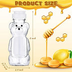Thenshop 36 Pcs 8 oz Plastic Honey Bear Bottle Clear Squeeze, White Lid - Image 2