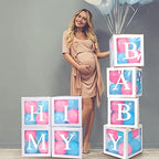 Geyee 8 Pcs Clear Balloon Box with Letters, Baby Shower, White - Image 6