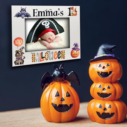 BELLA BUSTA- Personalize Baby First Year Memory Keepsake Picture Frame-Nursery Decor (1st Halloween (5x7 Horizontal)) - Image 3