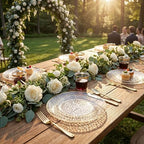175PCS Clear Plastic Plates for 25 Guests, Disposable Plates for Party, Heavy Duty Disposable Plate Set Include: 25 Dinner Plates, 25 Dessert Plates, 25 Cups and Cutlery for Wedding & Party - Image 5