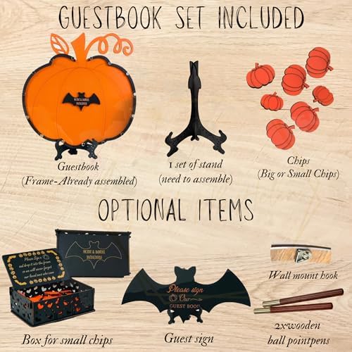 Halloween Wedding Guest Book Alternative, Personalized Pumpkin Drop Frame - Image 6
