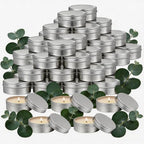100 Pcs 1 Oz Mini Eucalyptus Scented Soy Candle Bulk, Tin Candles Gift by Trxvxo