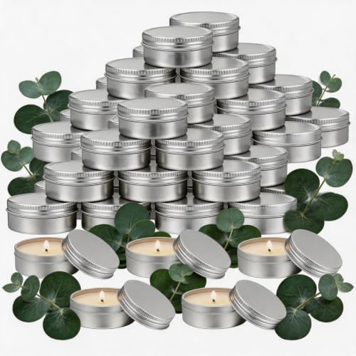 100 Pcs 1 Oz Mini Eucalyptus Scented Soy Candle Bulk, Tin Candles Gift by Trxvxo