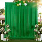 30 ft x 10ft Wrinkle Free Green Backdrop Curtain for Parties, 6 Panels 5x10ft Silky Polyester Green Backdrop Drapes Photo Back Drop Cloth for Wedding Birthday Baby Shower Photography Background - Image 5