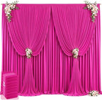 40ft x 12ft Hot Pink Backdrop Curtains Wrinkle Free Backdrop Curtain for Wedding Parties Pink Fabric Backdrops Drapes Back Drop Cloth Bridal Shower Stage Curtains Wedding Decorations for Reception by Tao-GePartyDecorations