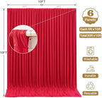 30x10FT Backdrop Curtains with Rod Pockets - Wrinkle Free Photo Stage Backdrop 6 Panels Curtains Drapes for Photography Wedding Party Baby Shower Decorations (Red) - Image 5