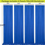 20ft x 10ft Royal Blue Backdrop Curtains for Parties, 4 Panels 5x10ft Wrinkle Free Silky Polyester Photo Backdrop Drapes Background for Birthday Graduation Photography Party Decorations - Image 6