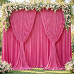 20x12ft Hot Pink Backdrop Curtain Panels for Parties - Wrinkle Free Polyester Photo Curtain Backdrop Wedding Back Drop Fabric Drapes for Party Decorations Background for Photography - Image 2